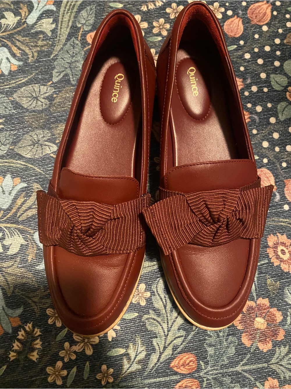 Quince Women's Mahogany Bow Loafers